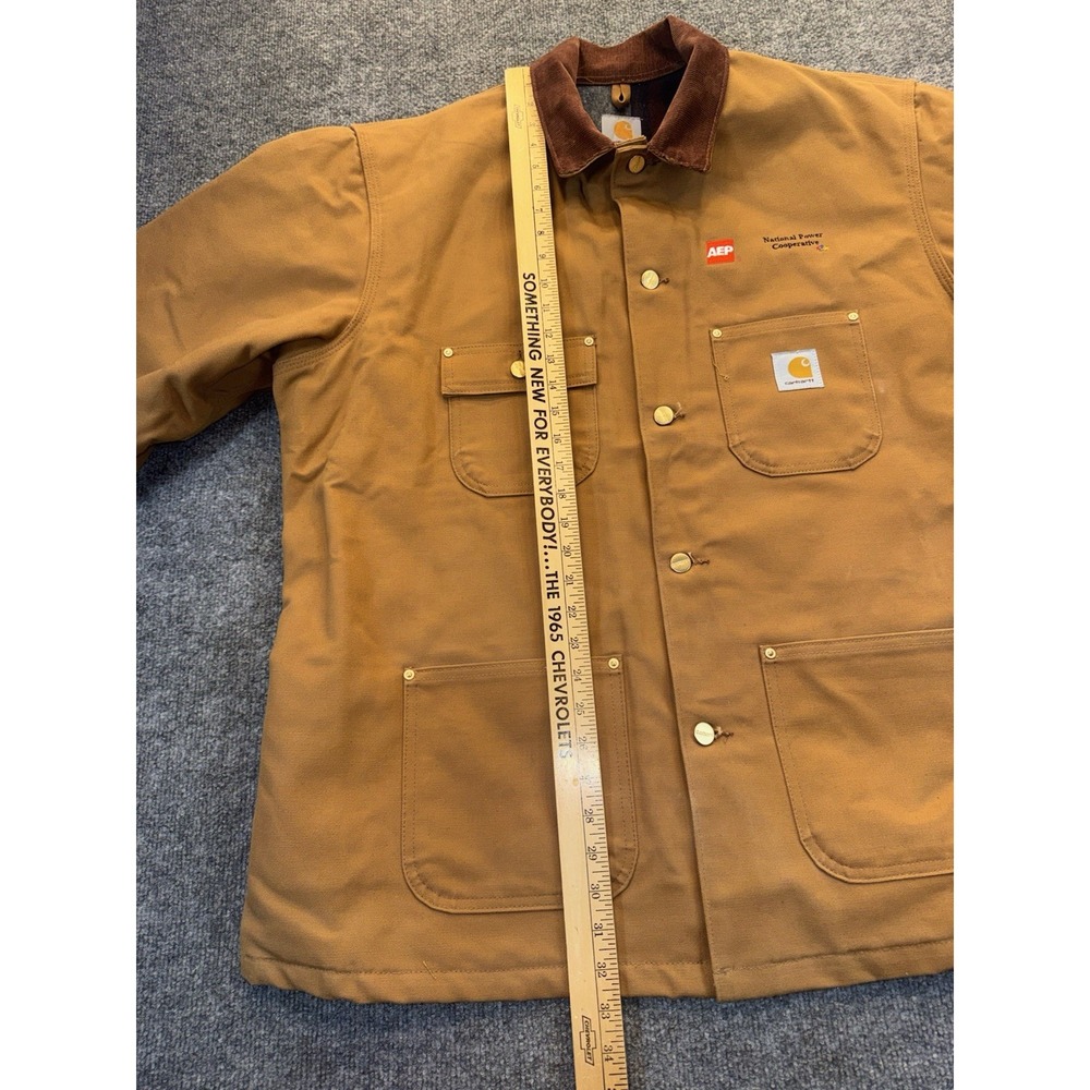 Vintage Carhartt C01 Chore Coat Mens 46 Brown AEP Union Made USA Blanket Lined - Picture 13 of 13